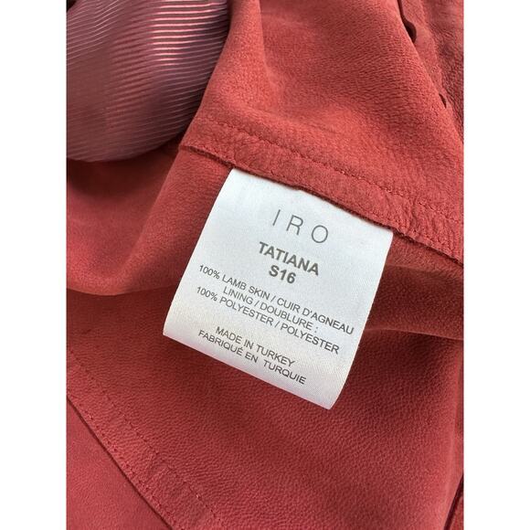 IRO Merlot RED LAMBSKIN Suede JACKET BIKER SIZE 36 US 2 RETAIL $1100.00 - Picture 10 of 13